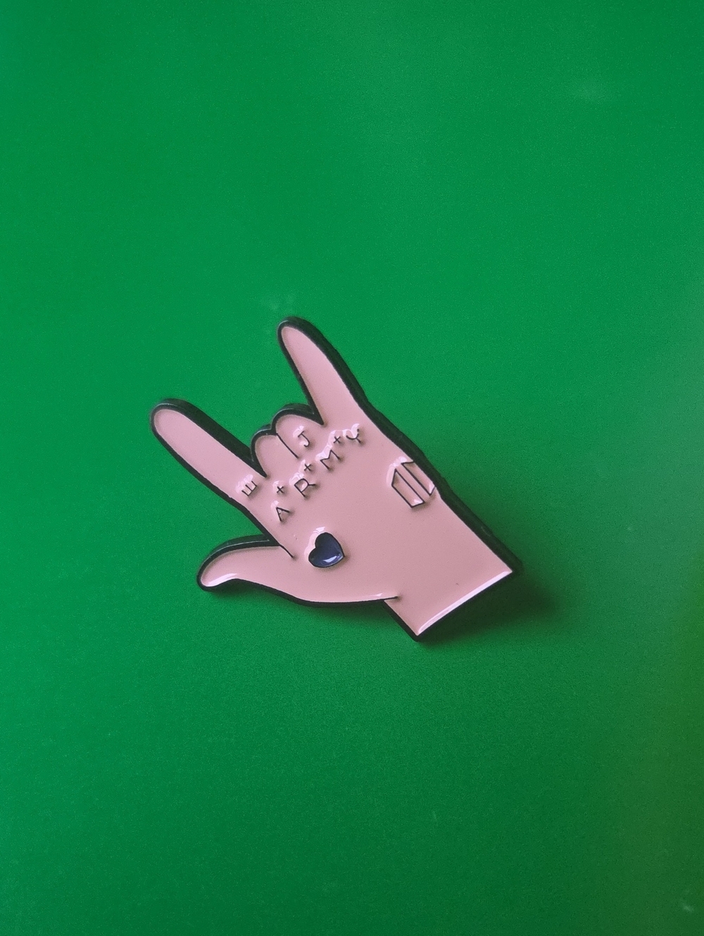 Pink Hand Enamel Pin by Bts Army